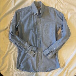 Liberty Light Blue Casual Button-Down Shirt Medium Tall